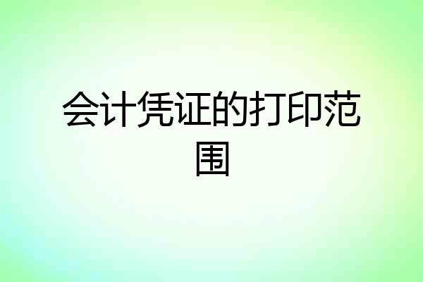 会计凭证的打印范围