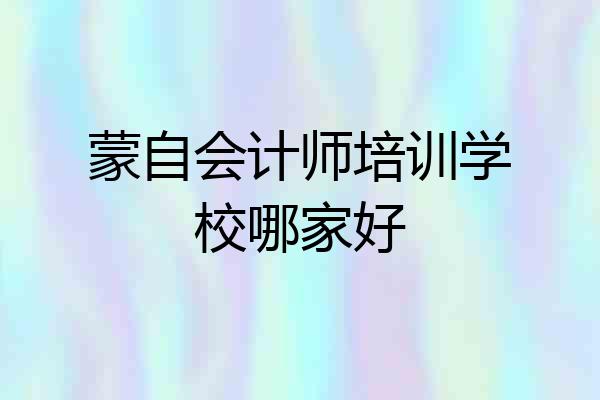 蒙自会计师培训学校哪家好