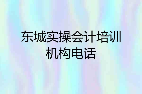 东城实操会计培训机构电话
