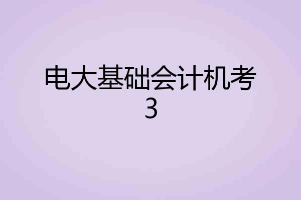 电大基础会计机考3