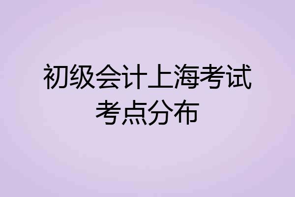 初级会计上海考试考点分布