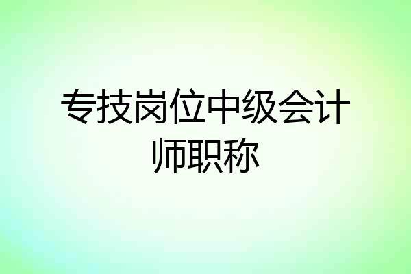 专技岗位中级会计师职称