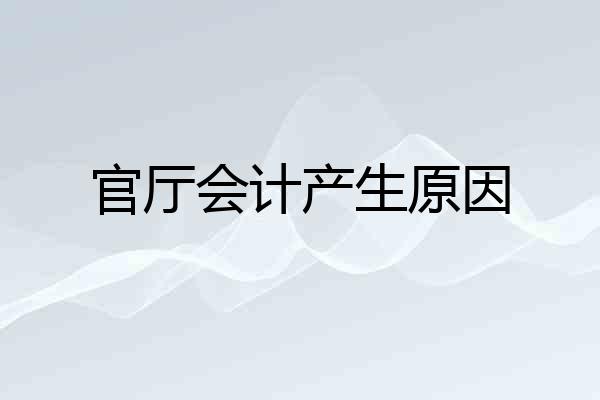 官厅会计产生原因