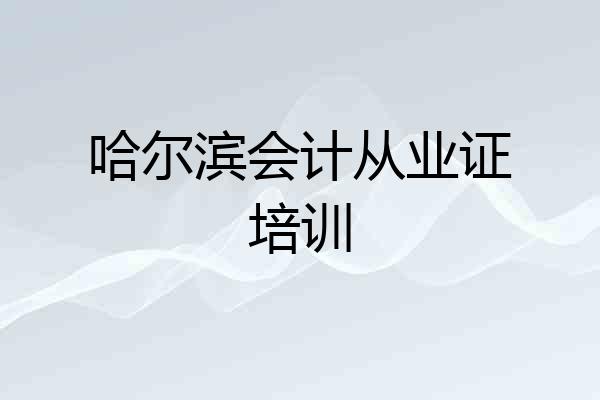 哈尔滨会计从业证培训