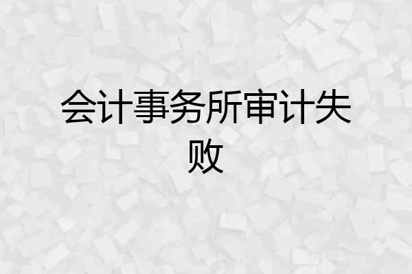 会计事务所审计失败