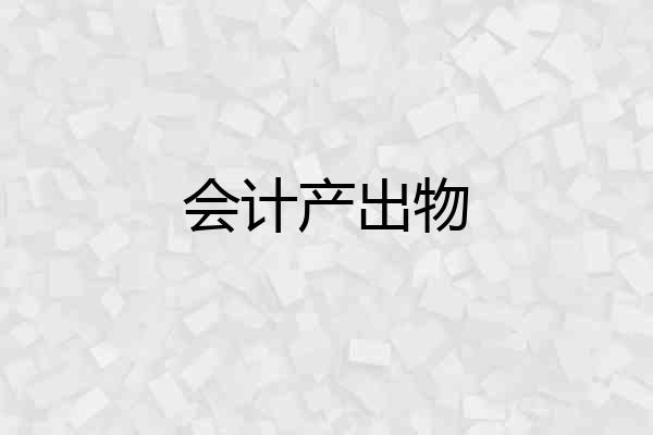 会计产出物