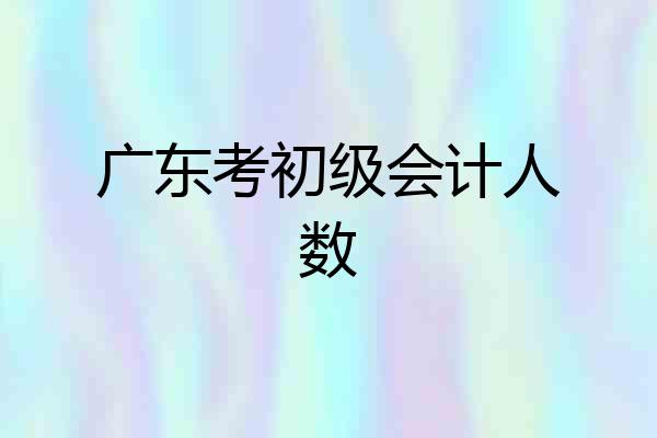 广东考初级会计人数