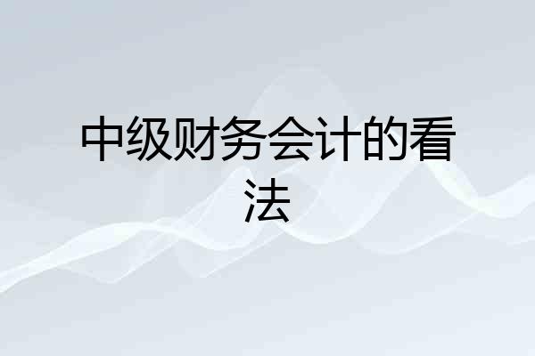 中级财务会计的看法