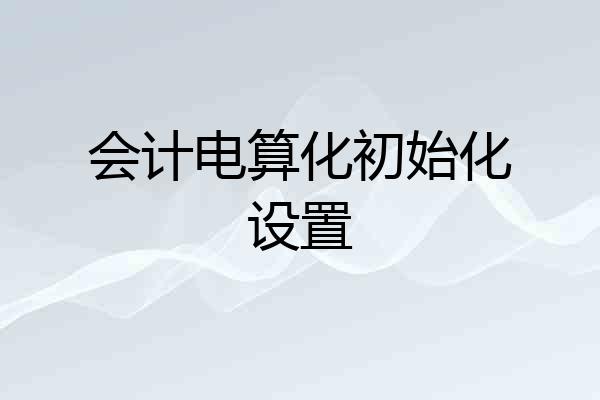 会计电算化初始化设置