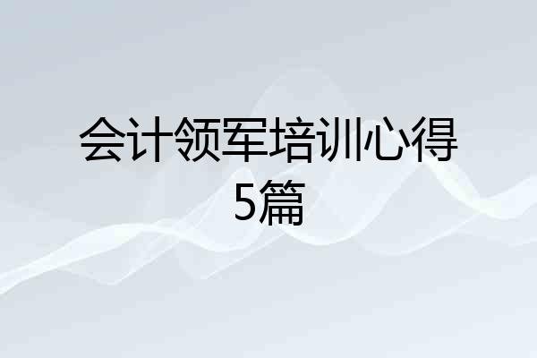 会计领军培训心得5篇