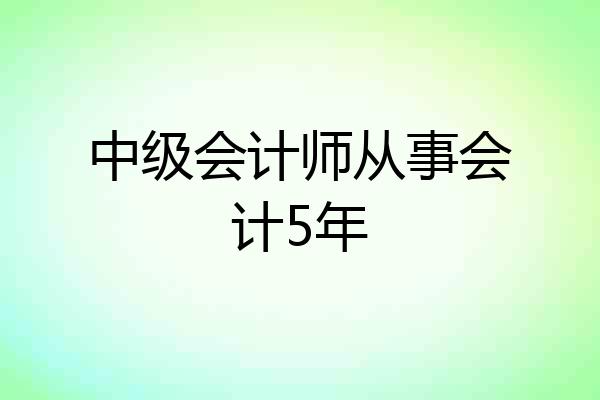 中级会计师从事会计5年