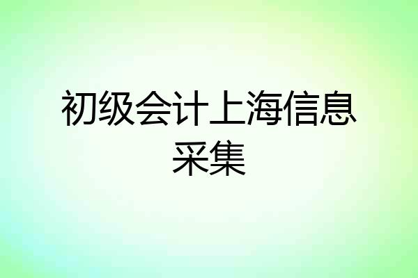 初级会计上海信息采集