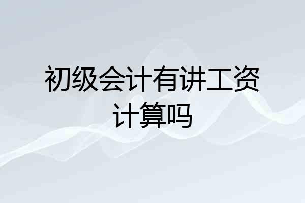 初级会计有讲工资计算吗