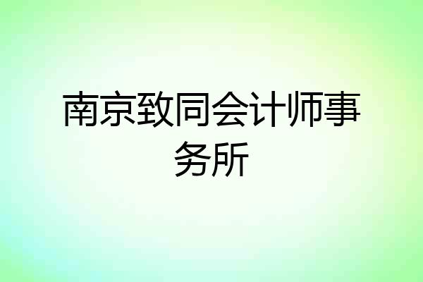 南京致同会计师事务所