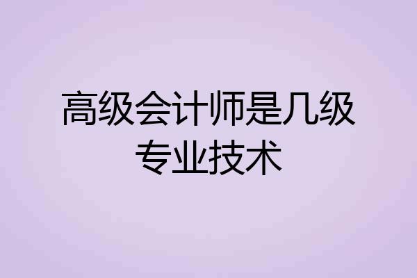 高级会计师是几级专业技术