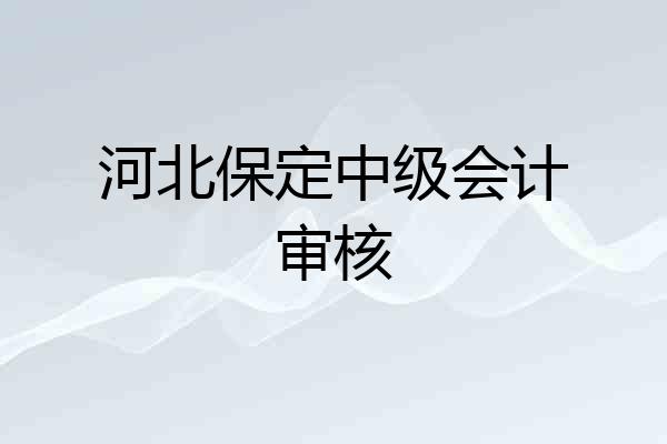 河北保定中级会计审核