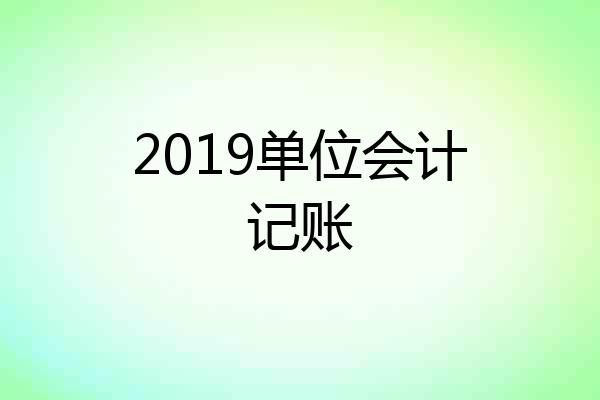 2019单位会计记账