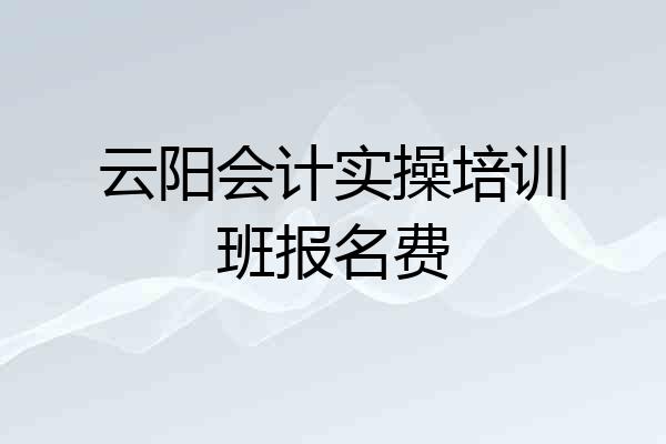 云阳会计实操培训班报名费