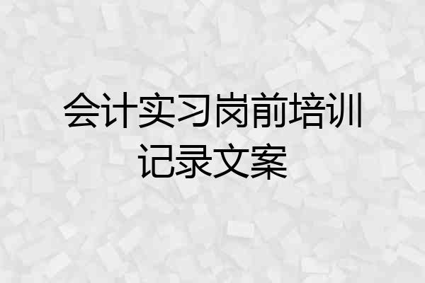 会计实习岗前培训记录文案