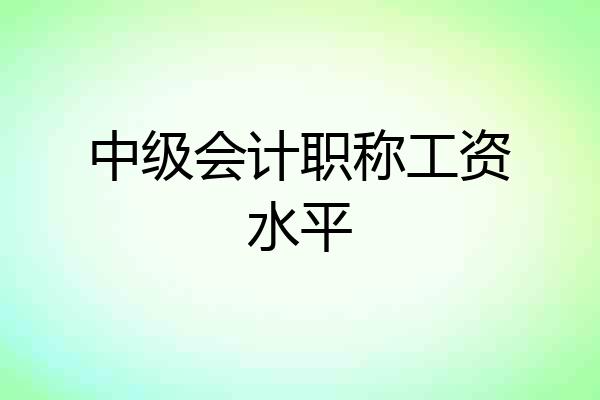 中级会计职称工资水平