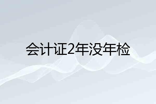 会计证2年没年检