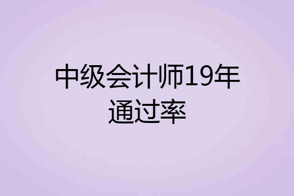 中级会计师19年通过率
