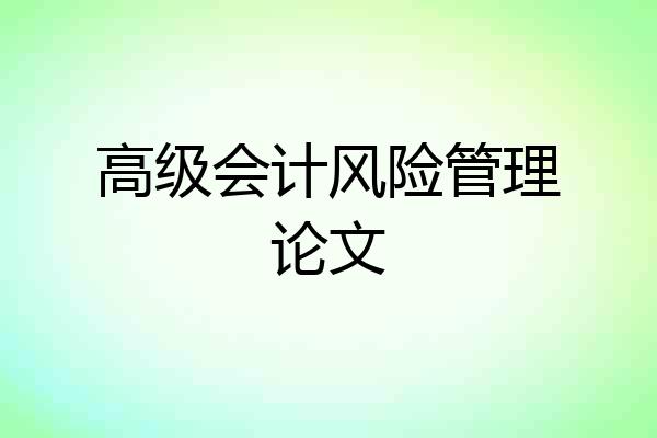 高级会计风险管理论文