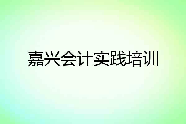 嘉兴会计实践培训