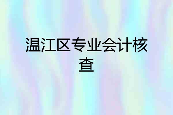 温江区专业会计核查