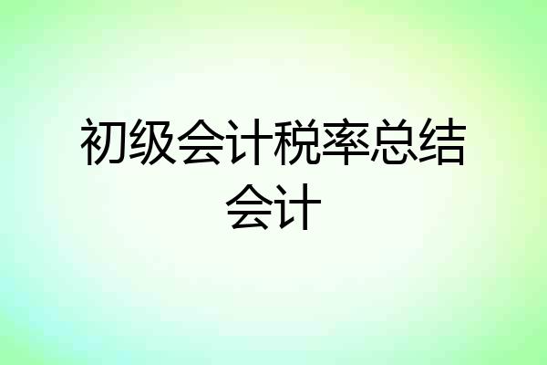 初级会计税率总结会计
