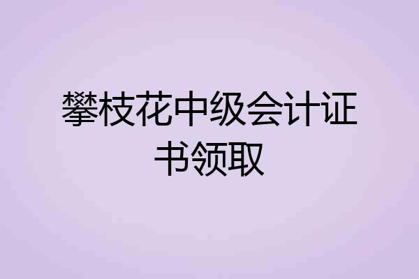 攀枝花中级会计证书领取