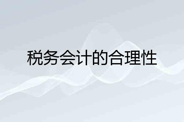 税务会计的合理性