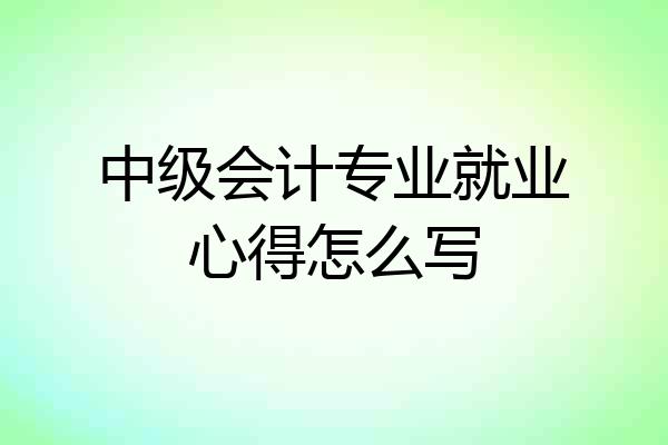 中级会计专业就业心得怎么写