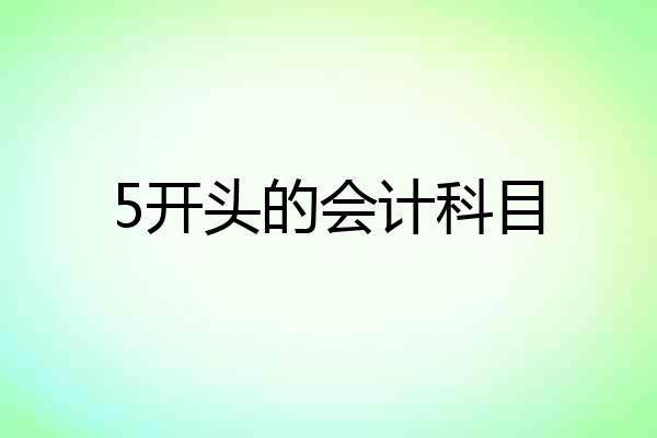 5开头的会计科目