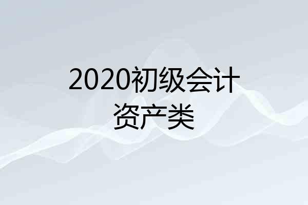 2020初级会计资产类