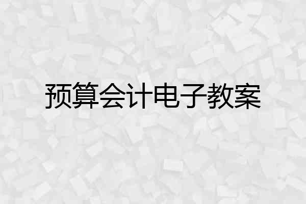 预算会计电子教案