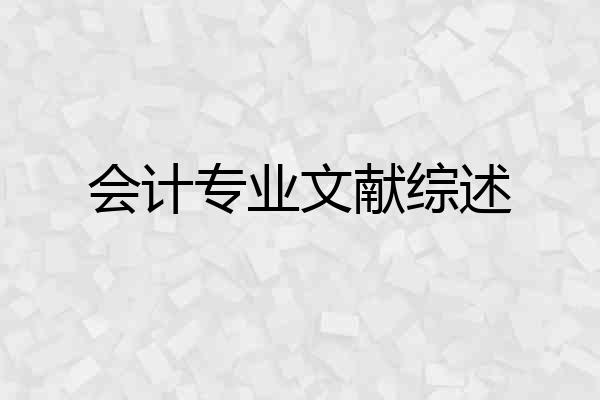 会计专业文献综述