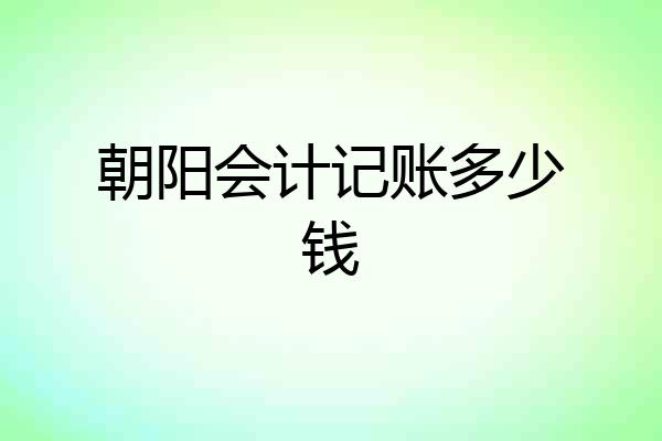 朝阳会计记账多少钱