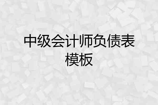 中级会计师负债表模板