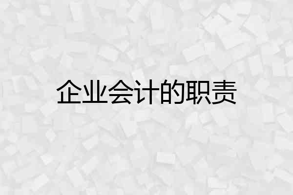 企业会计的职责