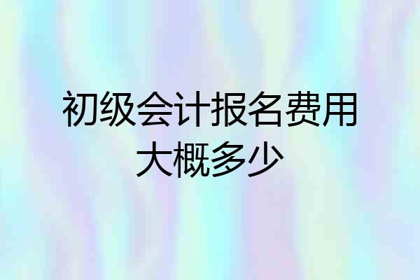 初级会计报名费用大概多少