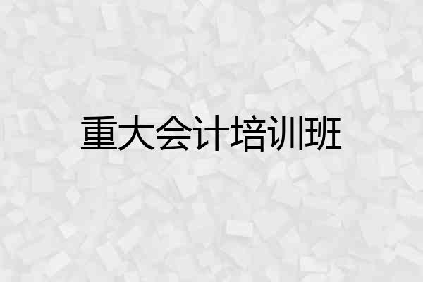 重大会计培训班