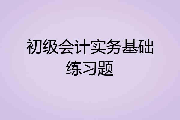 初级会计实务基础练习题
