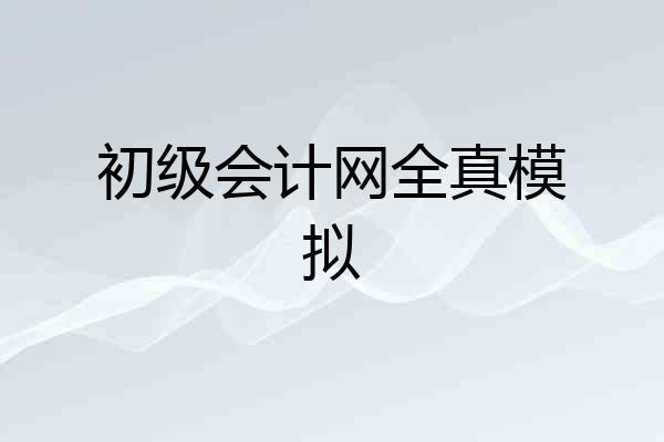 初级会计网全真模拟