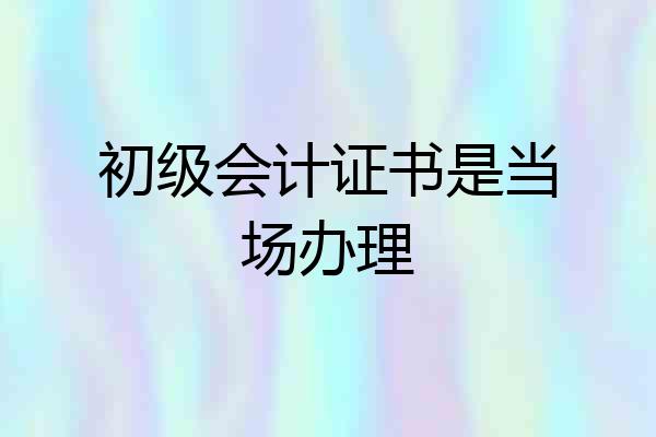 初级会计证书是当场办理