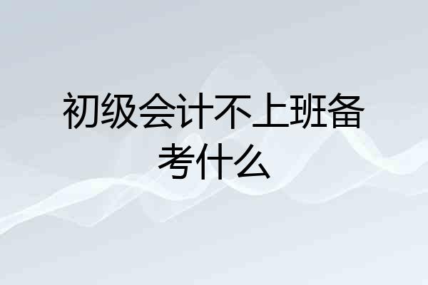 初级会计不上班备考什么