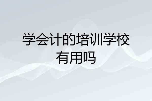 学会计的培训学校有用吗