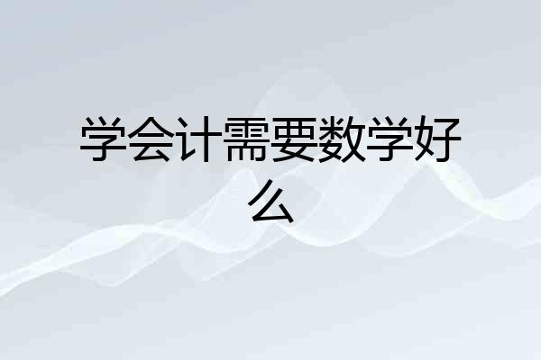学会计需要数学好么