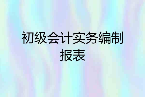 初级会计实务编制报表