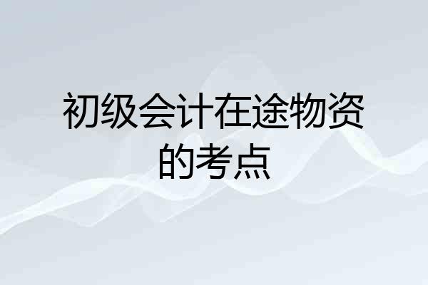 初级会计在途物资的考点